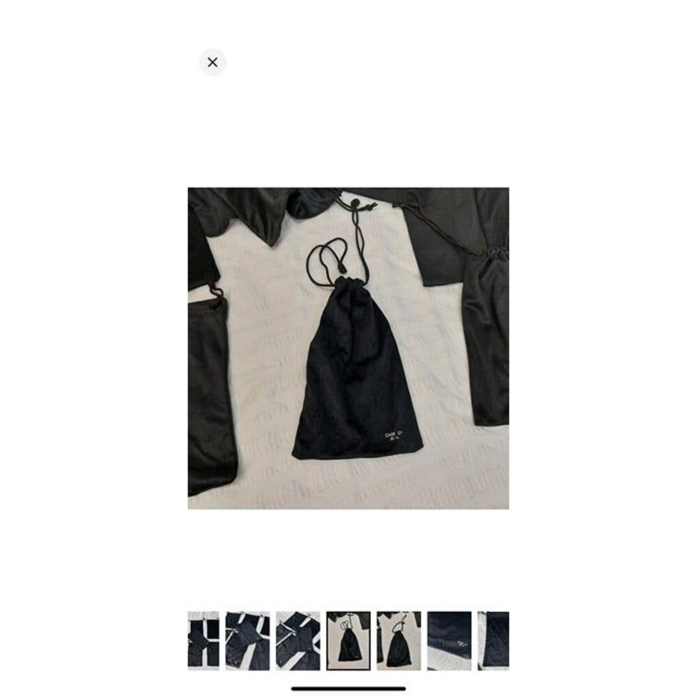 7A*  double drawstring dust storage bags solid black fits glass case lot of 7 - Picture 3 of 6